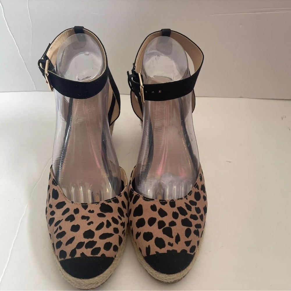 LOFT Leopard Print Espadrille Wedge Sandals